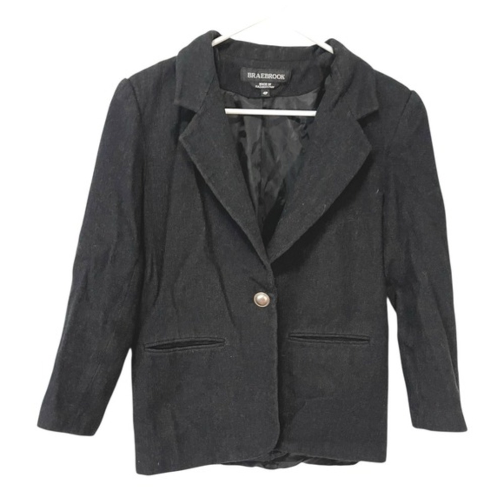 Braebrook 4P Gray Blazer Single Button Notched Lapel‎ Dark Academia Professional